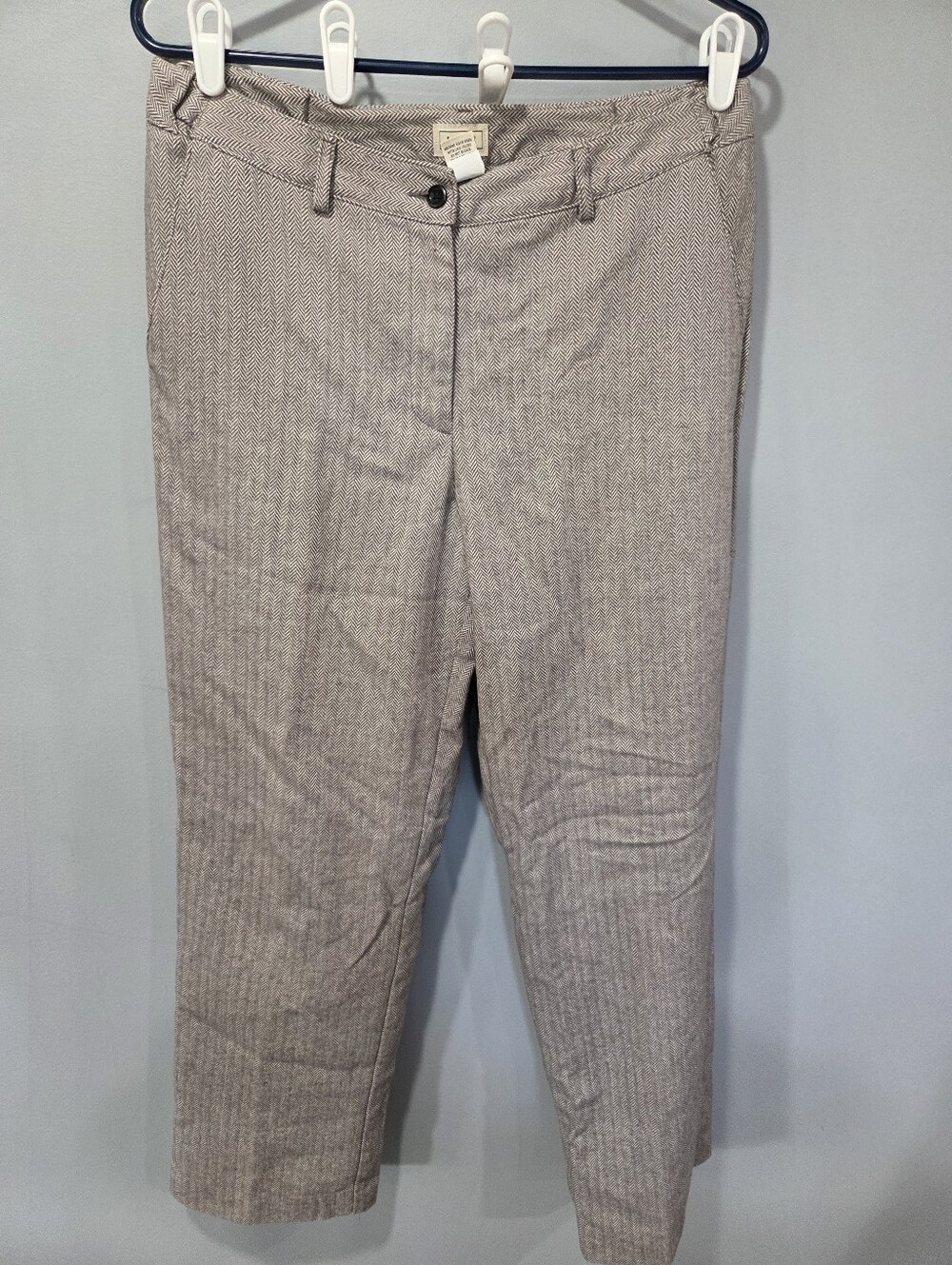 Vintage L.L Bean Womens Dress Pants Harringbone Pattern Size 12 Tall